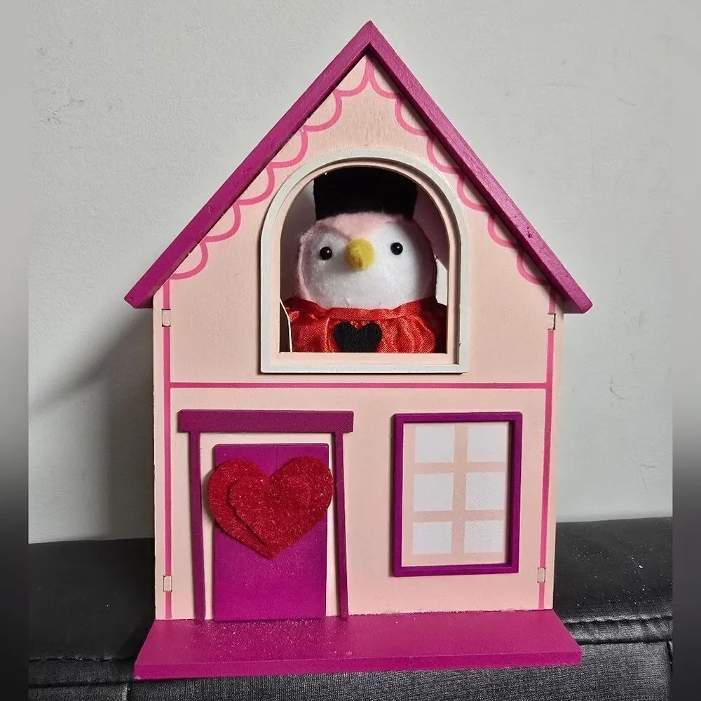 New Featherly Friends Valentine's Day Decor Bundle, Pink House and Kingsley Bird